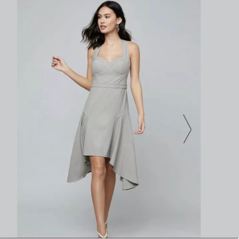 Bebe Grey Pinstriped Dress